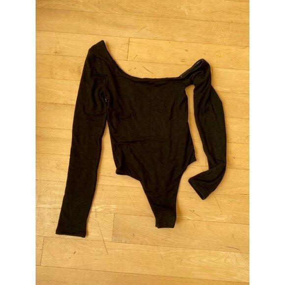 RE Ona Black BNWOT Womens One Shoulder Bodysuit Sz Xsmall - Picture 2 of 7